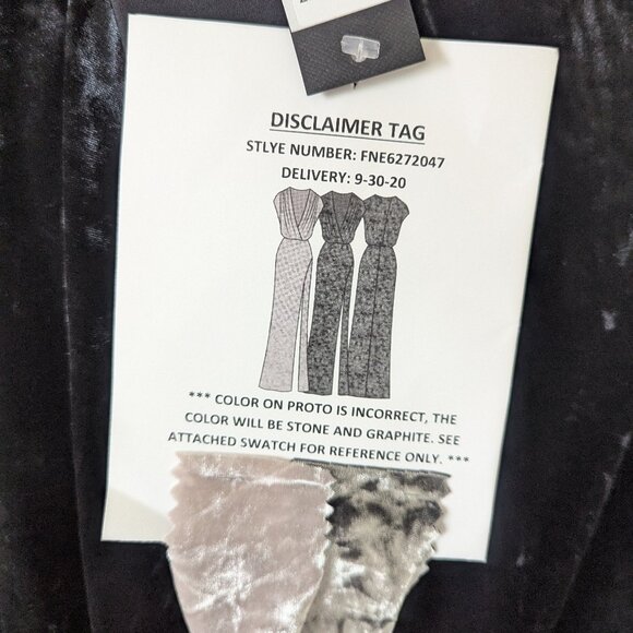 BCBGMAXAZRIA Black Crushed Velvet Evening Long Gown Size S - Picture 9 of 10